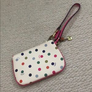 Coach polka dot wristlet